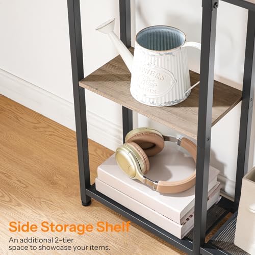 HOOBRO Narrow Console Table, Sofa Table, 44.9" Skinny Entryway Table | Long Behind Couch Table with Storage Shelves, for Living Room, Foyer, Hallway, Greige and Black BG86XG01