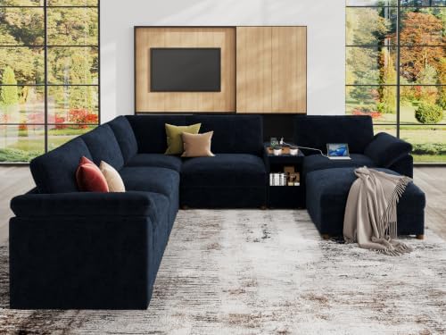 EASE MOOSE Oversized Sectional Sofa, L Shape Modular Deep Seat Couch | Extra large Sectional Wide seats,Comfort Modern Cloud Modular Sectional sofa With console,Removable washable