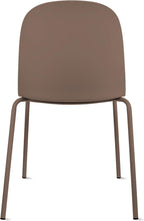 2xhome Set of 2 Modern Stackable Armless Dining Chairs | Plastic Shell Seat with Metal Legs | Indoor or Outdoor Use | Home Kitchen Patio, Brown