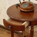 Telephone Table, American Telephone Tables,Round Coffee Table,Side Table with Drawer (