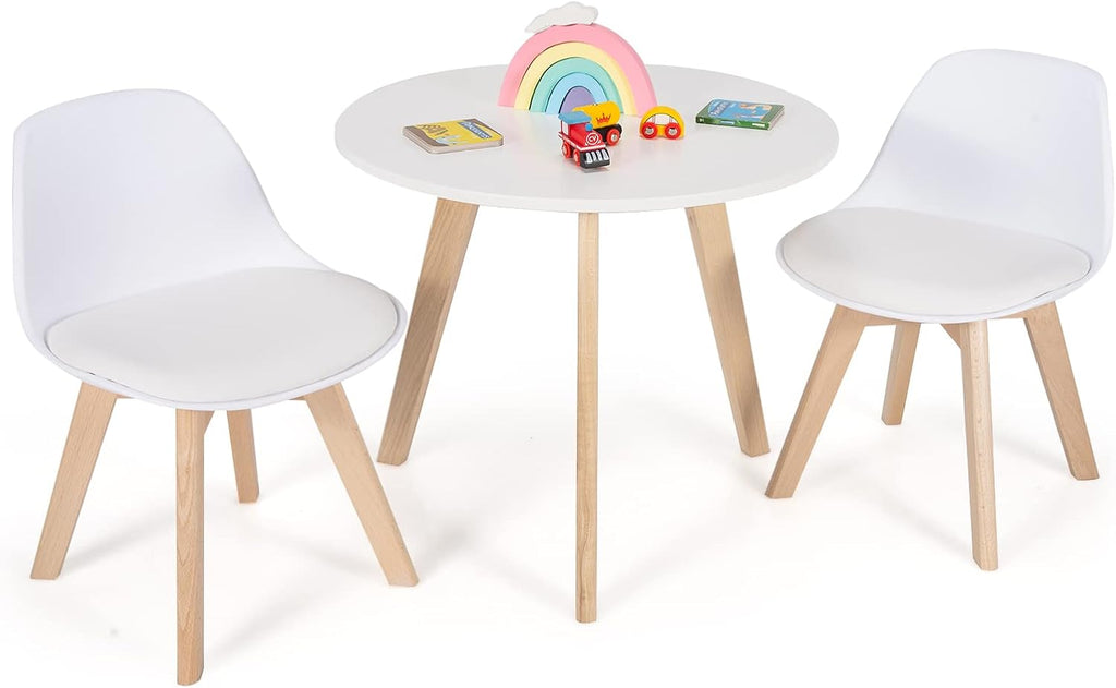 KOTEK Kids Table and Chair Set, Kids Activity Table and 2 Chair with Padded Seat for Ages 3-8, Toddler Table Set for Playroom, Kindergarten, Bedroom