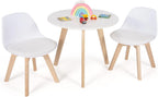 KOTEK Kids Table and Chair Set, Kids Activity Table and 2 Chair with Padded Seat for Ages 3-8, Toddler Table Set for Playroom, Kindergarten, Bedroom