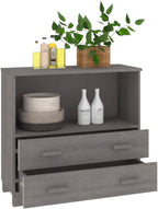 Light Grey Sideboard with Solid Pine Wood and MDF Construction, Modern Storage Cabinet for Living Room or Dining Room, Durable Furniture with Smooth Finish and Versatile