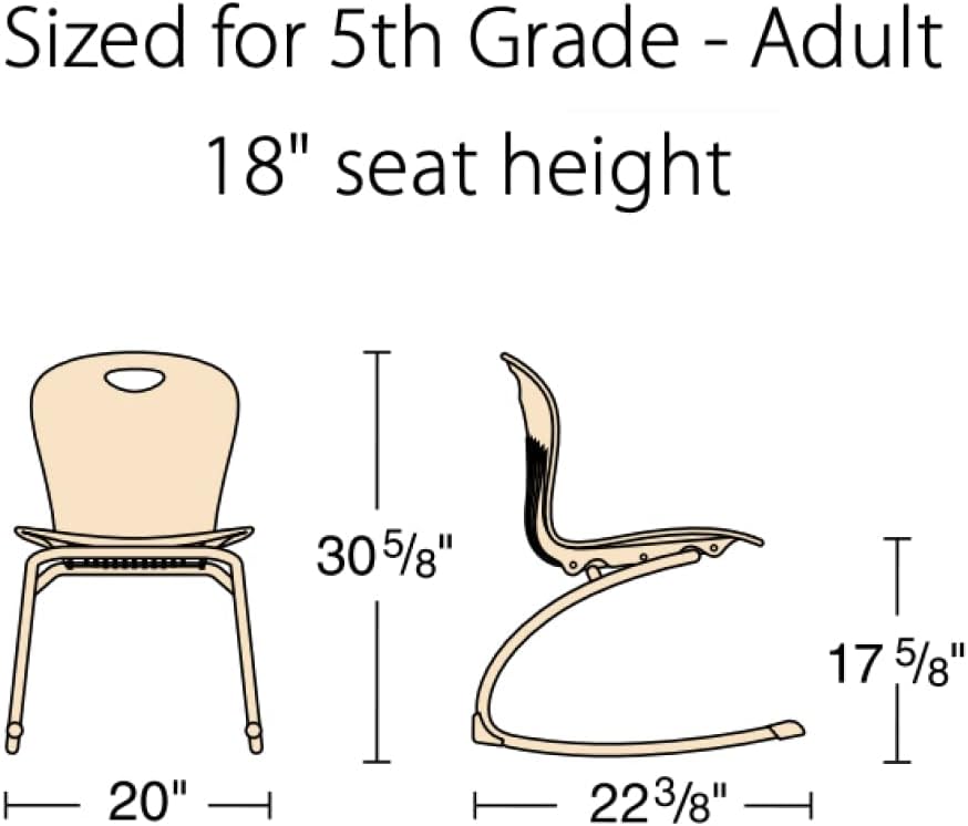 Virco ZROCK18 School Rocking Chair (2 Chairs) ZUMA Rocker Series 18" Seat Height for Students 5th Grade - Adult, Appropriate for Libraries, Break Rooms and Reading Nooks - Navy