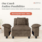 MIXPATIO 124" 5-Seat U Shaped Modular Sectional Sofa,Chenille Taupe | Modern Sectional Couches for Living Room, Wider Armrest and Deep Seat, Comfy Cloud Sofa, Soft Chenille Furniture