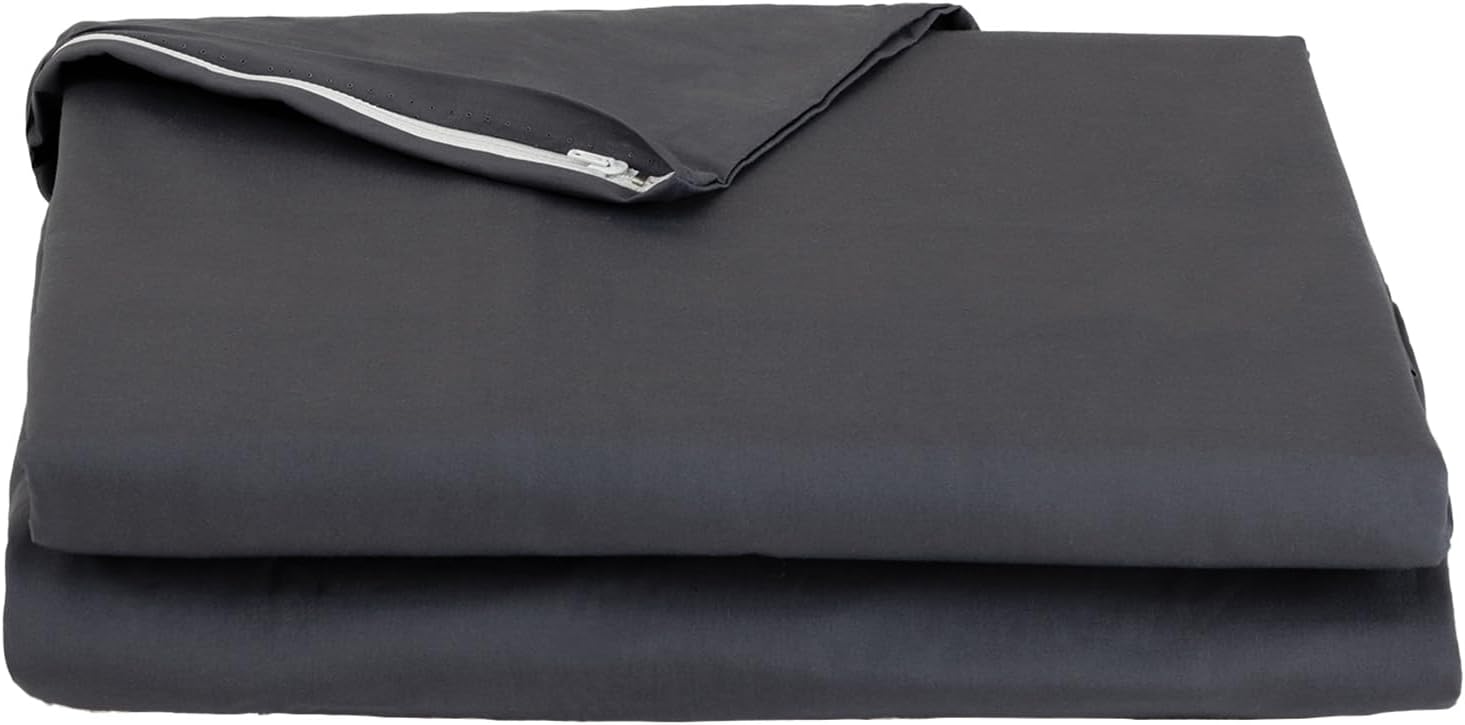 FULI 100% Cotton Zippered Futon Cover, Shikibuton, Queen, Dark Gray | Japanese Futon Mattress Cover, Made in Japan, full zipper closure, breathable and absorbent, machine washable