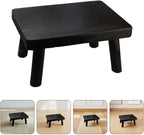 ibasenice Japanese Style Rectangular Wooden Low Table and Small Wood Stool Reliable Support and Compact Design for Floor and Bedroom Use
