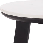 SAFAVIEH Home Collection - Sanji Marble Top Accent Table, Round Modern Side Table, White Marble & Black Base (ACC3737B)