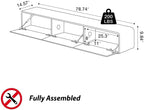 POVISON Fully Assembled Floating TV Stand with LED Lights, Modern Wall-Mounted Media Console with 3 Flip-Down Cabinet Doors, Floating Entertainment Center for 75 Inch TV