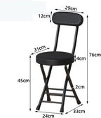 Foldable Bar Stool with Backrest Folding Chair Kitchen Stool with PU Padded Round Seat Cushion, Portable Stool Chair for Breakfast Bar, Desk, Living Room (Color : Yellow)