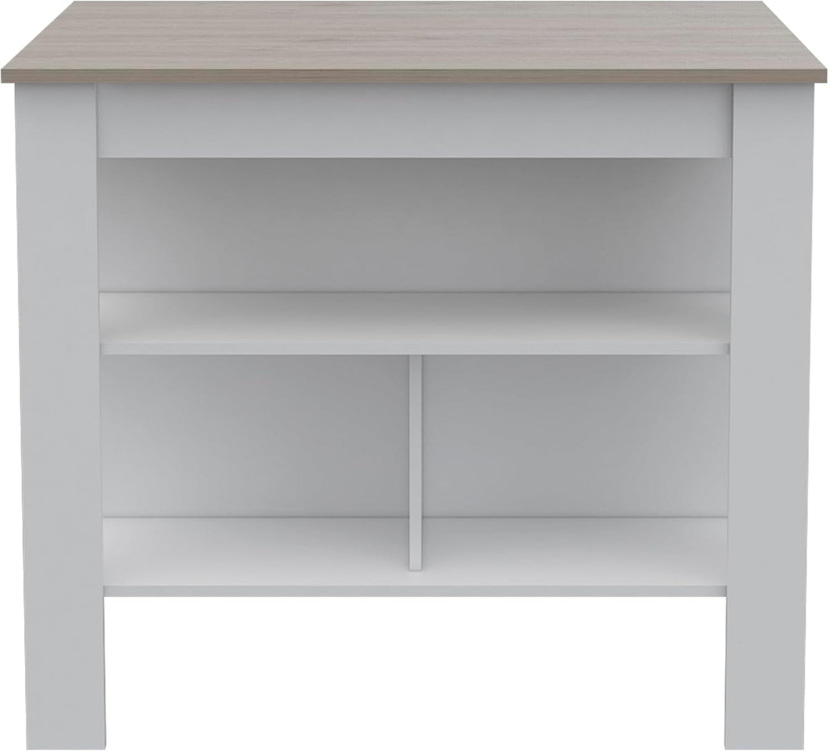 Kitchen Island with Three Shelves and Four Legs - Light Gray/White | Three shelves and four legs design for stable kitchen use