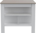 Three Shelf Kitchen Island with Four Legs - Light Gray/White | Three-tiered design with four legs for stable support