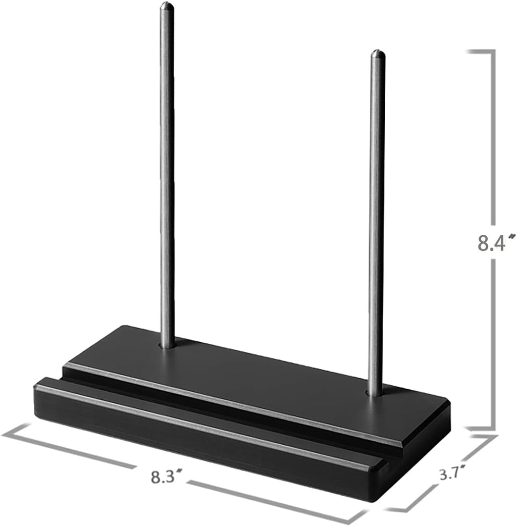 KAZAKA Tabletop Vinyl Record Holder - Display Now Playing, Holds Any Size Record - Doubles, Triple Gatefolds, Box-Sets (Black)