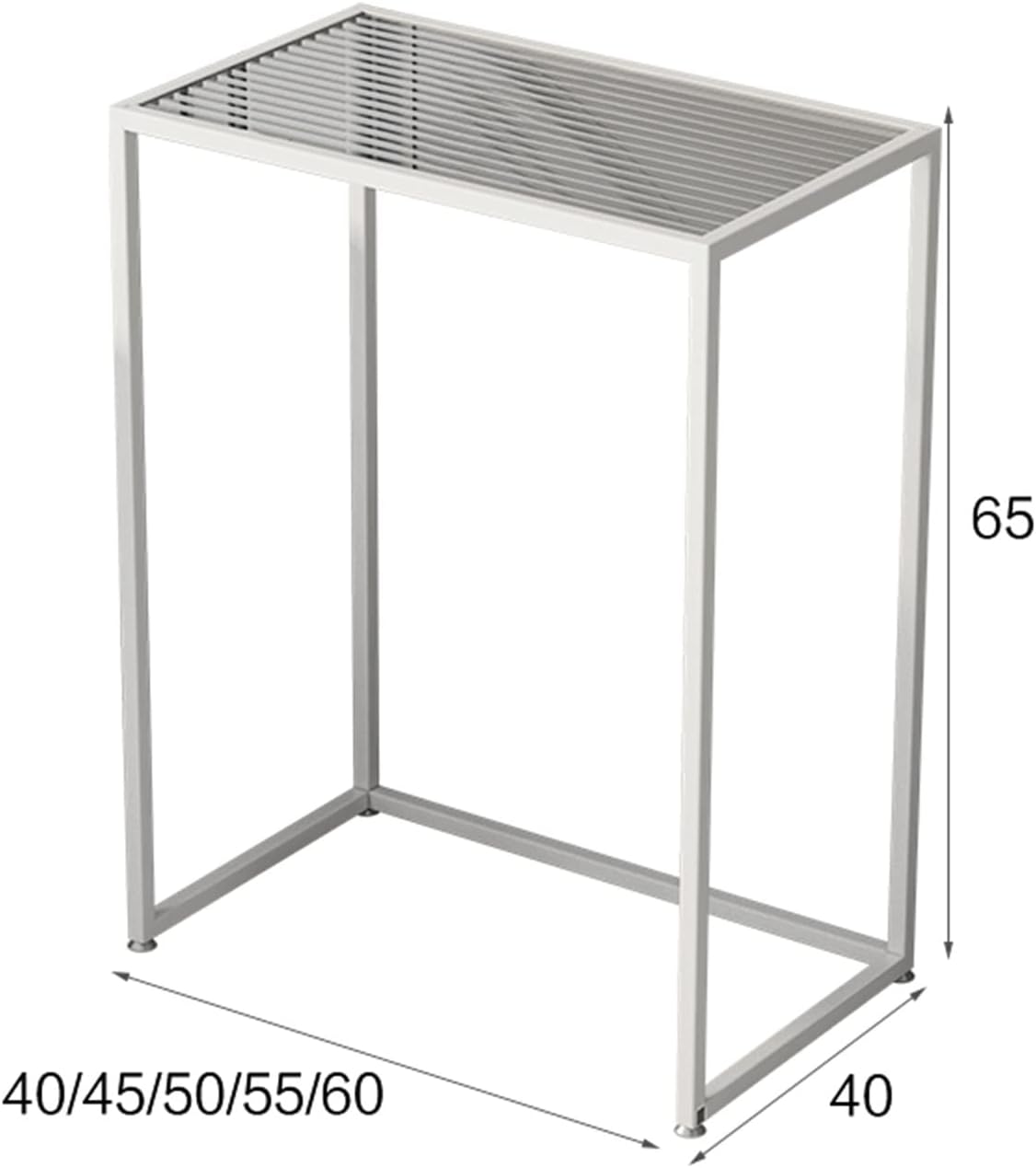 Tall Telephone Stand, Slim Side Table Narrow End Table Rectangular Glass Coffee Table Waterproof Storage Tables for Living Room, Office and Hallway，White 50 * 40 * 65cm