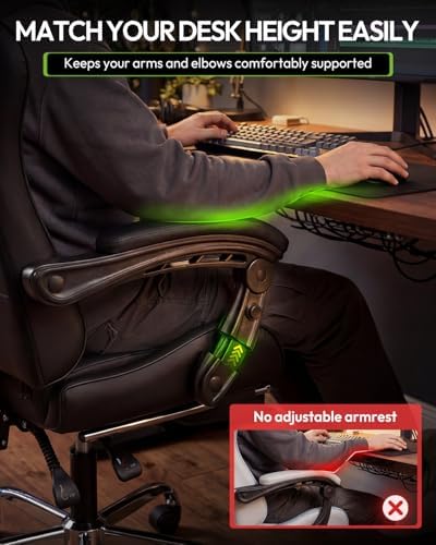 Dowinx Ergonomic Gaming Chair with Footrest & Massage Lumbar, 2D-Linkage Armrests for Computer Chair 330lbs with Headrest Pillow for Office, Home, Streaming and Long Gaming Sessions, Black