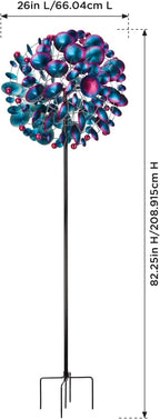 Regal Art & Gift Globe Wind Spinner – Metal Yard Decorations Outdoor | Kinetic Garden Spinner for Lawn, Pathway, or Flower Bed | Weather-Resistant Outdoor Sculpture - 32 Inch