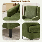 Garvee Wingback Accent Chair Set of 2, Mid-Century Chenille Reading Chair | High back design, 5.1 in spring + foam cushion, wood frame with metal backrest, lumbar pillow, 350 lb capacity