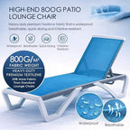Kozyard Outdoor Chaise Lounge Chair, Full Flat Adjustable Patio Lounger with Aluminum Frame & Resin Legs, Textilene Fabric for Poolside, Backyard & Beach (Aqua, Chair)