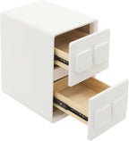 Modern Minimalist End Table, with 2 Drawers Bedside Table, Bedside Nightstand for Bedroom, Living Room, Office, 15.75x11.81x19.69 Inches (White)