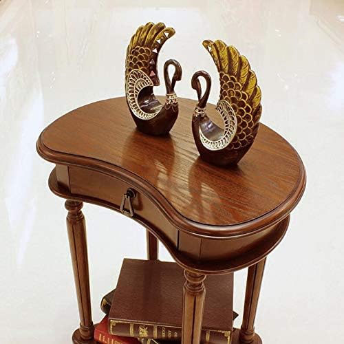 Telephone Table, American Carved Side Table,Shelves with Drawers,Telephone Living Room Side Table,European Style Retro Flower Pot Decoration Table