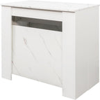 Transformer Table, Extendable Dining Table for 2-12 People, Marble White