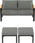 HOMREST Outdoor Couch Aluminum Patio Furniture Sofa, Loveseat and Ottoman, All-Weather Metal Outdoor Patio Furniture with Cushions, (Dark Grey) | Sofa