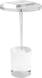 Acrylic End Table, Modern Minimalist Acrylic Side Tables, Clear Side Table for Living Room, Bedroom, Office, Drink Table (12" D x 12" W x 21" H, Transparent)