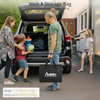 Anbte Folding Camping Table with Storage Net, 3ft Portable Table, 35" x 16" | Aluminum Folding Table, 3 Adjustable Height Max 27.5", Picnic Table For Indoor Outdoor Backyard Travel Tailgate, Pure Black