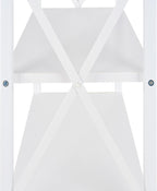 VECELO End Side Table Night Stand Set of 2,X-Design with Storage Shelf for Bedroom,Living Room,White