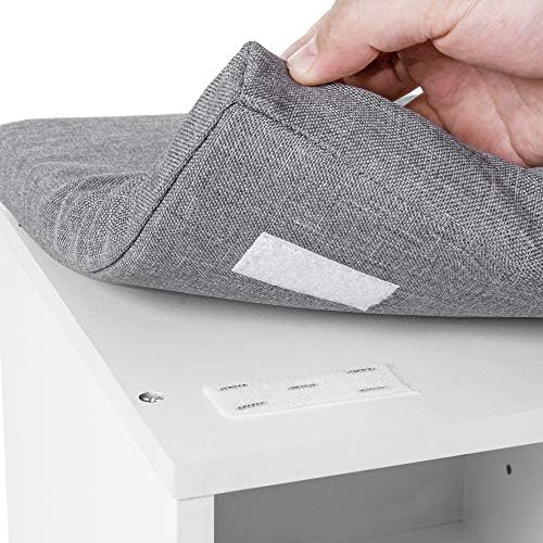 VASAGLE Shoe Bench with Cushion, 10 Compartments, 11.8 x 40.9 x 18.9 Inches | Entryway Storage Bench with Padded Seat, for Bedroom, Cloud White and Dove Gray, CUSTOS Collection ULHS10WT