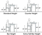 Boraam Sonoma Counter Height Backless Bench - Barnwood Wire-Brush Finish