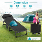 ABORON Tanning Chair, 5-Position Padded Folding Chaise Lounge