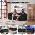 79" Sofa Bed,Convertible Futon Sofa Bed, Couch for Living Room | 6-In-1 Convertible Sofa Bed,Corduroy Futon Sleeper Sofa,Modular Pull Out Couches for Bedroom,Lounge,No Assembly Black Couch