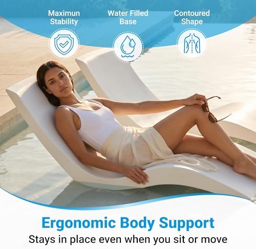 Aqua Outdoors Pool Lounge Chairs, Pool Chairs for in Pool, 9-in Water Depth | Heavy-Duty LDPE Water-Weighted Pool Lounger, Pool Chaise Lounge Chairs, UV-Resistant, Sun Shelf, Tanning Ledge, In-Pool Chair