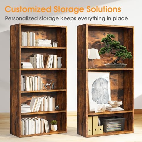Sweetcrispy 5 Shelf Bookcase Open Display Bookshelf Storage Organizer