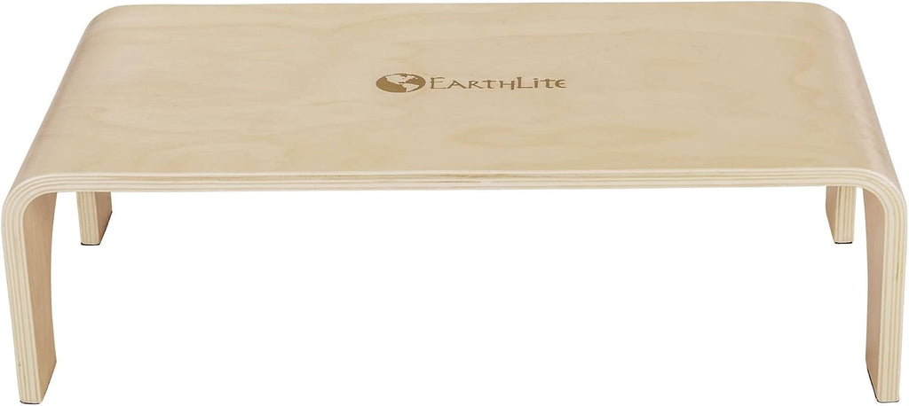 EARTHLITE Wooden Step Stool - Beautiful Finish, Large Surface, Strong & Stable Bed Step, Foot Stool, Massage Step-Up (4" or 7")