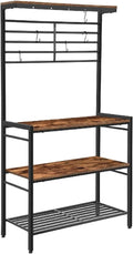 Rack With Hooks Kitchen Storage Shelf With High Display Shelves And Mesh Panel Island