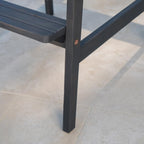 Saiveina Outdoor Acacia Wood Adirondack Barstools, Set of 2, Dark Gray