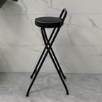 Folding Bar Stool (32inch/80cm)- Comfortable Padded Seat -Kitchen Counter Breakfast Bar Desk Stool Chair - Portable High Chair Stool for Picnic Garden Party (Color : Black B)