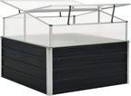 Galvanized Steel Greenhouse, 39.4"x39.4"x30.3", Black