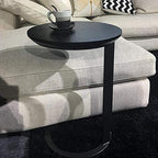 Telephone Table, Black Solid Wood Side Table,Living Room Sofa Side Table,Round Side Table/End Table/Night Stand/Coffee Table,Telephone Tables,Diameter 15.74 in(Black-15.74 * 21.25in