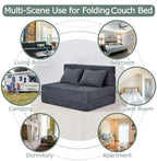 Folding Sofa Bed, Convertible Sleeper Chair Bed, Floor Sofa with Bag | Fold out chair bed/ couch bed, Foam floor futon sofa bed with pillow for guest/ visitor use as temporary floor bed, for adult