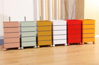 Rotating Storage Cabinet, Multi-Layer Movable Bedside Table, End Table with Rotating Drawers, Storage Sofa Side Cabinet(Yellow)