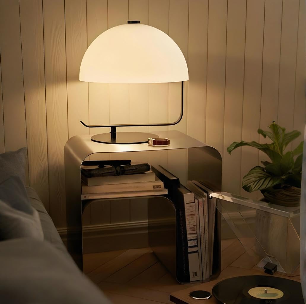 Modern Stainless Steel Side Table,Minimalist Nightstand and Sofa Table Silver Metal End Table Elegant Small Coffee Table for Bedroom Desktop Bookshelf Magazine Rack Multi-Functional Organizer