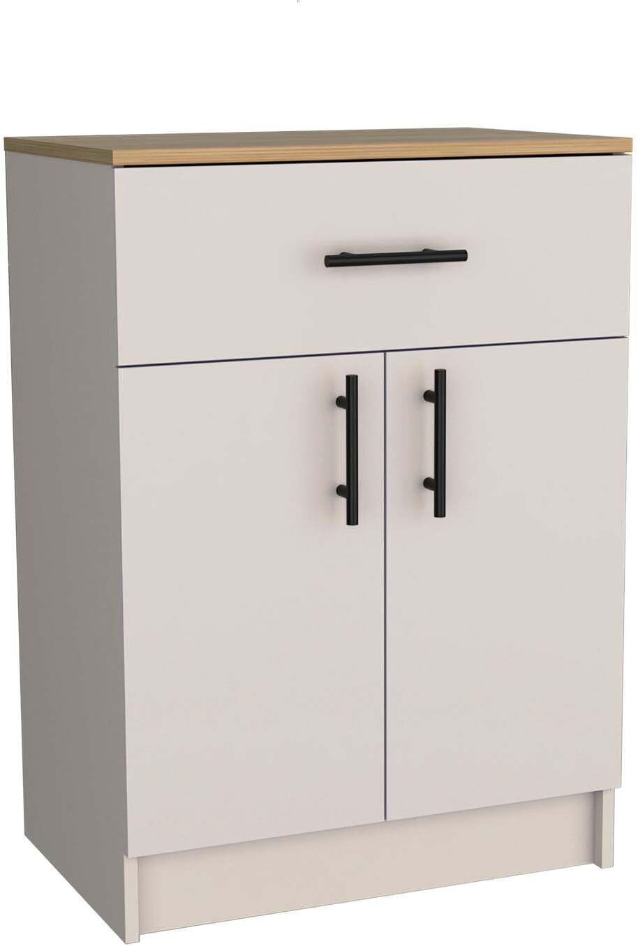Tuhome Mayorca Pantry Cabinet, 33.5" Tall Kitchen Storage Cabinet with Doors and Shelves, 1 Drawer, 2 Doors, Engineered Wood Kitchen Pantry Cabinet Organizer for Small Appliances