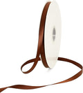 TONIFUL 3/8 Inch x 100yds Coffee Brown Color Satin Ribbon Thin Solid Fabric Ribbons Roll for Gift Wrapping Invitation Floral Hair Balloons Craft Party Wedding Decoration Valentine's Day Bouquet