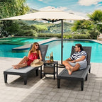 NUNU LAB Outdoor Chaise Lounge Chairs Set (Black, 2pcs) | 5-Positions Adjustable, HDPE Resin, All-Weather, Ideal for Patio, Garden, Poolside, Beach. Sunbathing Recliner, Tanning Chair