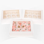 Bakepacker Auto-pop up 12 Cupcake Containers 6-Packs White Cupcakes Carrier, 12 Cupcake Boxes with Window 13"x10"x3.5"