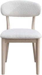 2Pcs Upholstered Wood Dining Chair, White Wash Color
