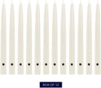 Colonial Candle Unscented Taper Candle, Handipt Collection, White, 12 In, Pack of 12 - Up to 10 Hours Burn